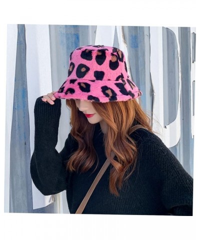 2pcs Leopard Bucket Hat Fisherman Hat Warm Hat Sun Hat Wide Fluffy Warmer Beach Fuzzy Women Bucket Cap Rosyx2pcs $10.39 Bucke...