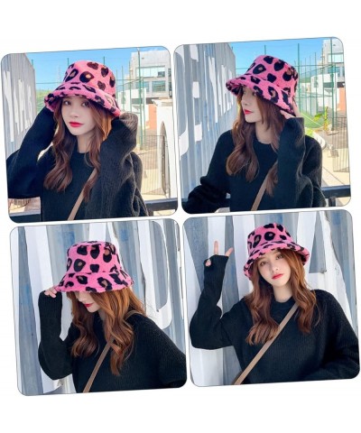 2pcs Leopard Bucket Hat Fisherman Hat Warm Hat Sun Hat Wide Fluffy Warmer Beach Fuzzy Women Bucket Cap Rosyx2pcs $10.39 Bucke...