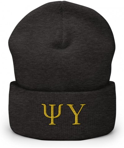 Psi Upsilon Fraternity Beanie: Premium Quality Soft Turbo Acrylic Campus Wear for Pride & Warmth, Winter Hat Dark Grey Psi Up...