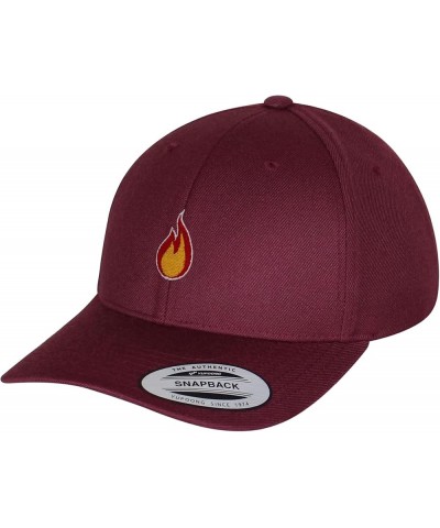 Fire Curved Bill Snapback Outdoor Cap Firepit Camping Maroon $14.03 Baseball Caps