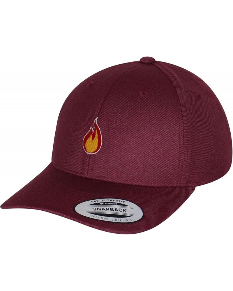 Fire Curved Bill Snapback Outdoor Cap Firepit Camping Maroon $14.03 Baseball Caps