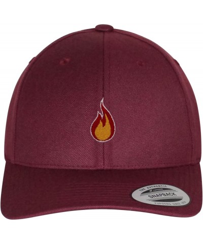 Fire Curved Bill Snapback Outdoor Cap Firepit Camping Maroon $14.03 Baseball Caps