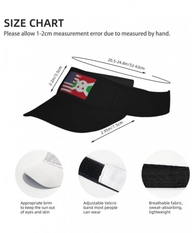 Flag of Burundi and USA Visor Cap Sports Empty Top Hats Adjustable Sun Tennis Caps for Men Women25 Black $11.21 Visors