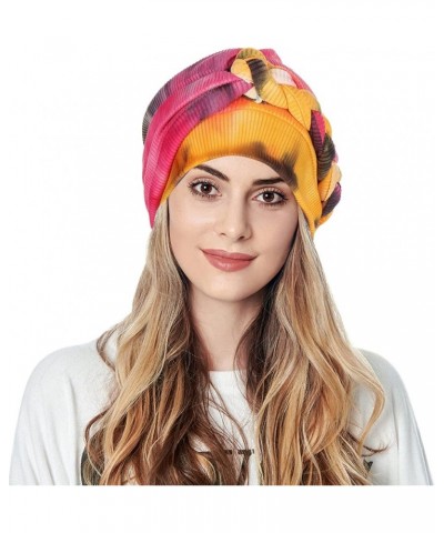 Women Wrap Turban Hair Wrap Pretied for Women African Knot Headwraps Sleep Headwear Soft Pre Tied Bonnet Hot Pink $7.00 Headb...