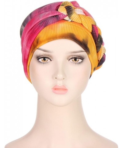 Women Wrap Turban Hair Wrap Pretied for Women African Knot Headwraps Sleep Headwear Soft Pre Tied Bonnet Hot Pink $7.00 Headb...