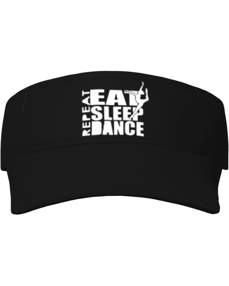 Eat Sleep Dance Repeat Sun Visor Cap Outdoor Sporty Fashion Visor Hat for Men Women, for Running, Golf, Tennis Black $12.66 V...