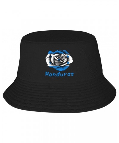 Honduras Flags and Rose Bucket Hats Double-Woven for Women Men Adult Fisherman's Hat Sun Cap Packable Outdoor Fisherman Hat B...