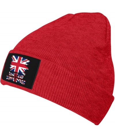 Vintage United Kingdom Flag Unisex Winter Knit Hat Black Red $10.79 Skullies & Beanies