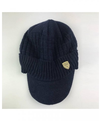 Mens Winter Warm Knitting Hats Plain Cuff Toboggan Knit Cap Gift Christmas Thanksgiving Navy $7.63 Skullies & Beanies