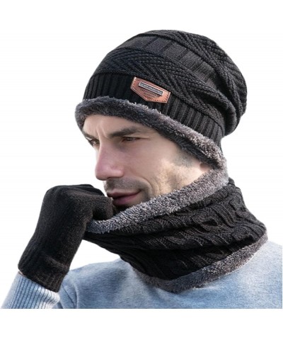 Warm Winter Beanie Hat for Men Women Knit Cuffed Beanie Soft Warm Ski Hats Unisex Black $9.85 Skullies & Beanies