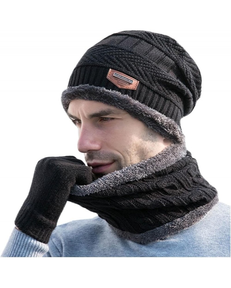 Warm Winter Beanie Hat for Men Women Knit Cuffed Beanie Soft Warm Ski Hats Unisex Black $9.85 Skullies & Beanies