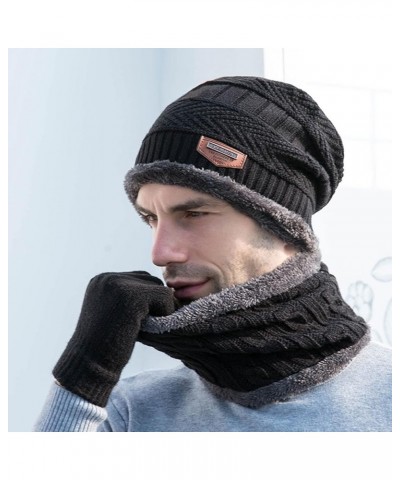 Warm Winter Beanie Hat for Men Women Knit Cuffed Beanie Soft Warm Ski Hats Unisex Black $9.85 Skullies & Beanies