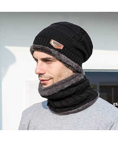 Warm Winter Beanie Hat for Men Women Knit Cuffed Beanie Soft Warm Ski Hats Unisex Black $9.85 Skullies & Beanies