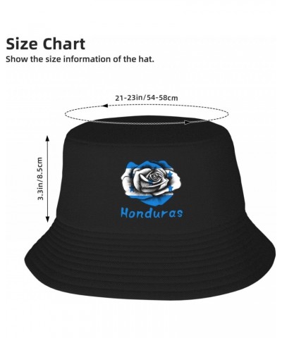 Honduras Flags and Rose Bucket Hats Double-Woven for Women Men Adult Fisherman's Hat Sun Cap Packable Outdoor Fisherman Hat B...