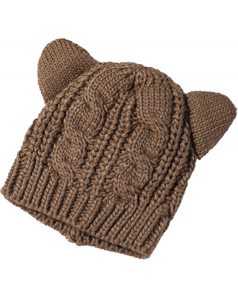 Hats for Wool Knit Hat Winter Hats for Women Thick Warm Lined for Women Cold Weather Cap Men's Running Hat Khaki $6.37 Rain Hats