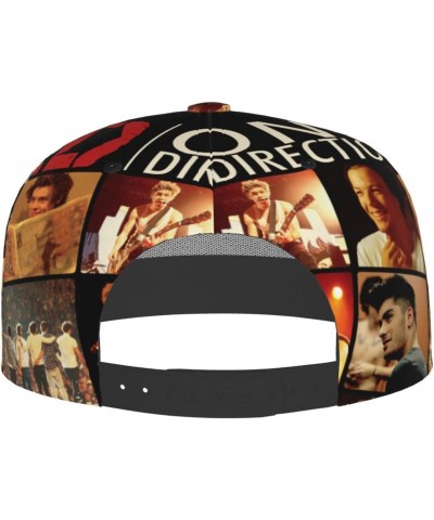 One Musics Direction Hat Flat-Brimmed Baseball Cap Dad Ball Hat Snapback Hip Hop Cap for Men and Women Black $9.59 Baseball Caps