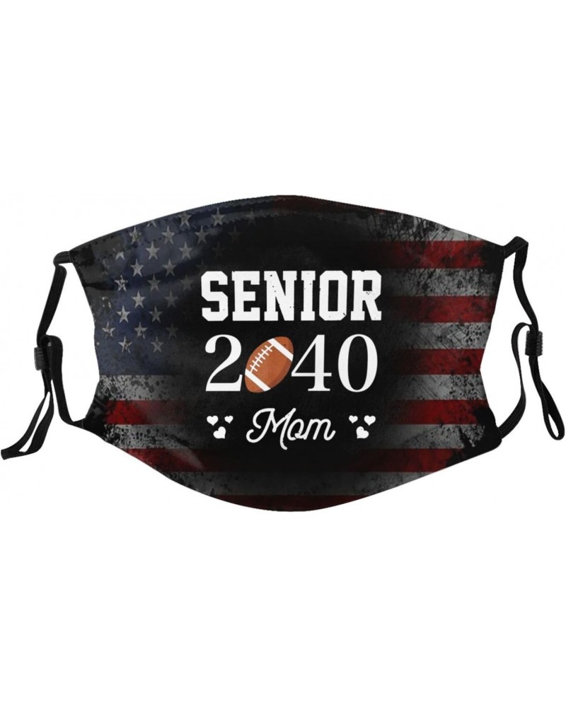 High School Senior 2040 Football Player Mom Face Mask Washable Reusable Adults Breathable With 2 Filters $13.04 Balaclavas