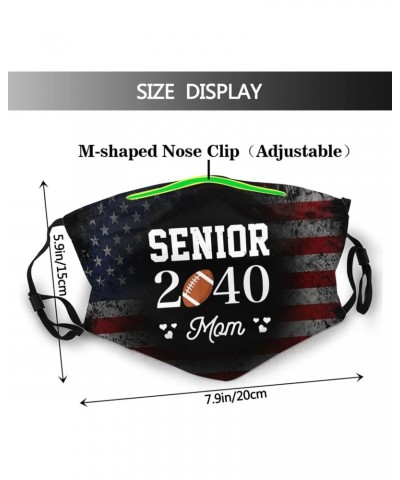 High School Senior 2040 Football Player Mom Face Mask Washable Reusable Adults Breathable With 2 Filters $13.04 Balaclavas