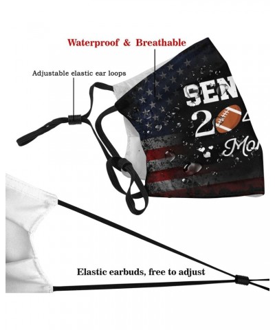 High School Senior 2040 Football Player Mom Face Mask Washable Reusable Adults Breathable With 2 Filters $13.04 Balaclavas