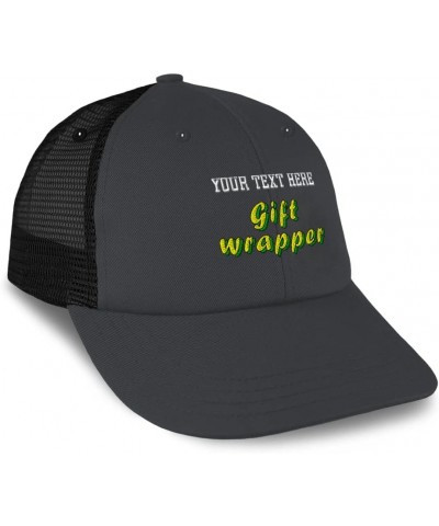 Custom Custom Trucker Hat Baseball Cap Gift Wrapper Christmas Cotton Chocolate Dad Hats for Men & Women Dark Grey Black Perso...