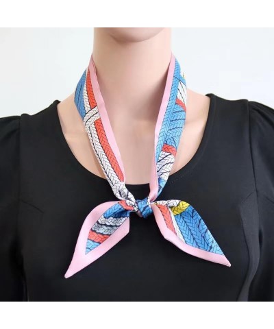 100% Mulberry Silk Scarf for Handbags,Bags, and Purses,1/2 Pcs Hair Ribbon Skinny Neck Scarves for Women Gift Knot Pink $11.3...