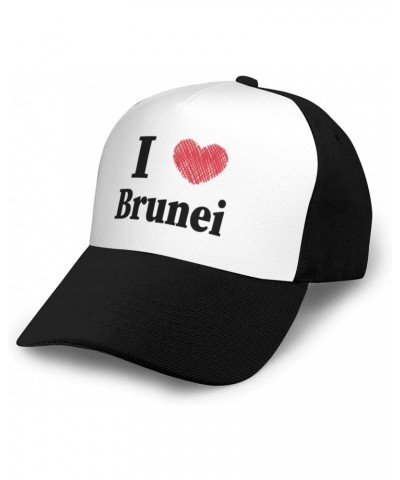 I Love Brunei Baseball Cap Women Men Hat Outdoor Leisure Sun Hat Adjustable Truck Driver Baseball Caps Dad Hats Black $12.90 ...