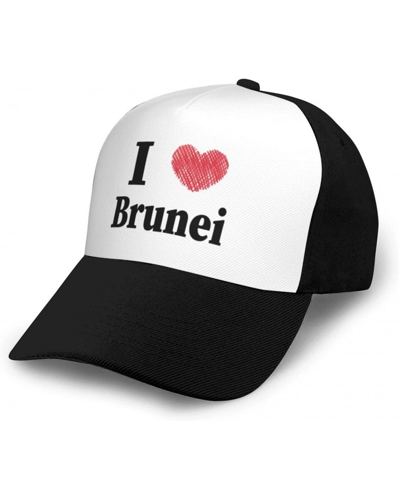 I Love Brunei Baseball Cap Women Men Hat Outdoor Leisure Sun Hat Adjustable Truck Driver Baseball Caps Dad Hats Black $12.90 ...