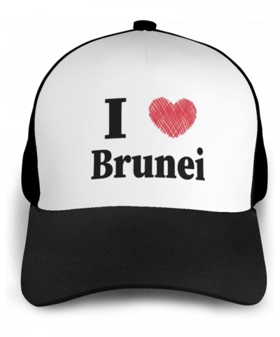 I Love Brunei Baseball Cap Women Men Hat Outdoor Leisure Sun Hat Adjustable Truck Driver Baseball Caps Dad Hats Black $12.90 ...