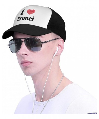 I Love Brunei Baseball Cap Women Men Hat Outdoor Leisure Sun Hat Adjustable Truck Driver Baseball Caps Dad Hats Black $12.90 ...