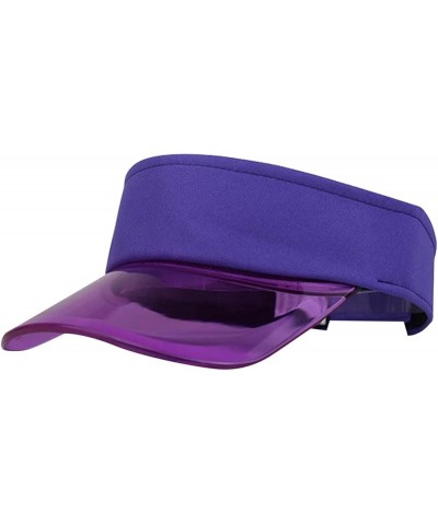 Visors Sun Visor Hats for Womens Summer Sun Beach Hat Ponytail Beach Hat Gifts Birthday Easter Purple $6.32 Visors