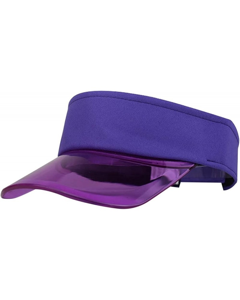 Visors Sun Visor Hats for Womens Summer Sun Beach Hat Ponytail Beach Hat Gifts Birthday Easter Purple $6.32 Visors