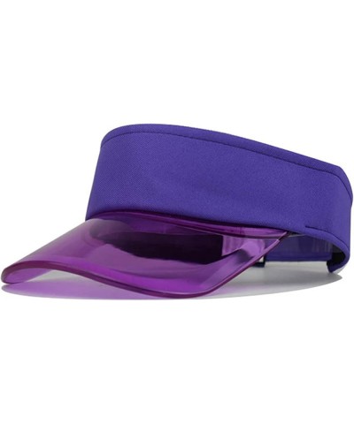 Visors Sun Visor Hats for Womens Summer Sun Beach Hat Ponytail Beach Hat Gifts Birthday Easter Purple $6.32 Visors