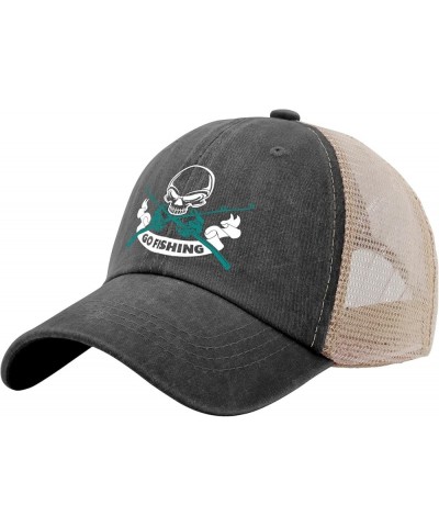 Go Fishing Fish Golf Hat Sports Hat AllBlack Mens Hats and Caps Gifts for Him Running Caps Allblack $10.82 Bucket Hats