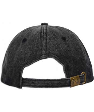 Denim Plain Washed Dad Solid Cotton Polo Style Baseball Cap Hat 100% Cotton 1155 Black $8.50 Baseball Caps