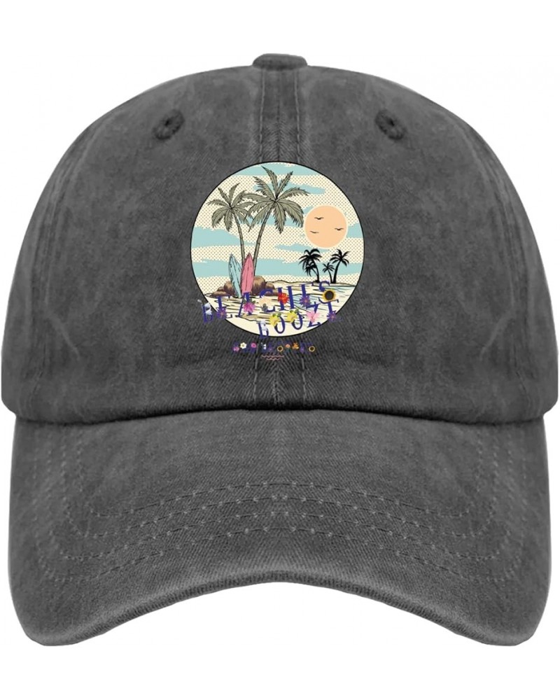 Baseball Hat for Women Beach Fashionable Cap for Women's Hats Trendy beachess Booze and bestiess Baseball Cap Men Pigment Bla...