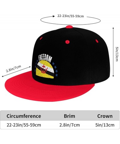 The Brunei Flag and Freedom Snapback Hat for Men Women Baseball Cap Trucker Flat Bill Hats Dad Caps Red $10.42 Baseball Caps