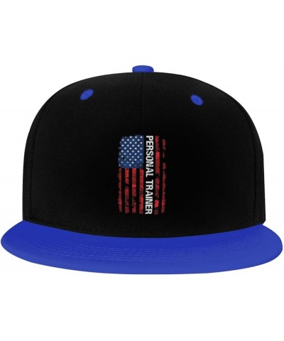 American Flag Personal Trainer Snapback Hat for Men Women Baseball Cap Trucker Flat Bill Hats Dad Caps Blue $14.54 Baseball Caps