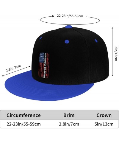 American Flag Personal Trainer Snapback Hat for Men Women Baseball Cap Trucker Flat Bill Hats Dad Caps Blue $14.54 Baseball Caps