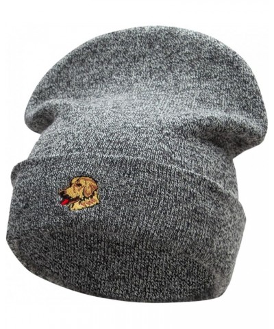 Golden Retriever Head Embroidered Long Knitted Beanie Black Marled $14.97 Skullies & Beanies