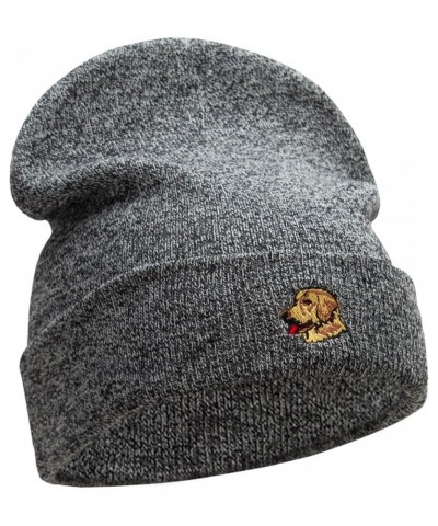 Golden Retriever Head Embroidered Long Knitted Beanie Black Marled $14.97 Skullies & Beanies