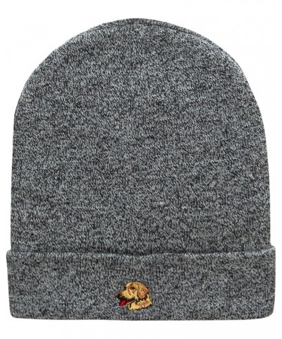 Golden Retriever Head Embroidered Long Knitted Beanie Black Marled $14.97 Skullies & Beanies