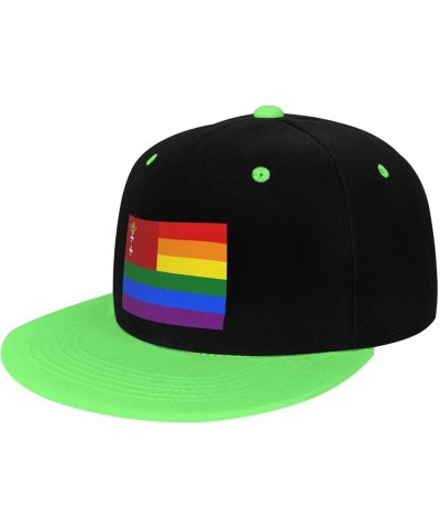 The Free City of Danzig Rainbow Flag Snapback Hat for Men Women Baseball Cap Trucker Flat Bill Hats Dad Caps Green $14.30 Bas...