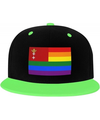 The Free City of Danzig Rainbow Flag Snapback Hat for Men Women Baseball Cap Trucker Flat Bill Hats Dad Caps Green $14.30 Bas...