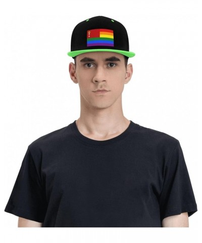 The Free City of Danzig Rainbow Flag Snapback Hat for Men Women Baseball Cap Trucker Flat Bill Hats Dad Caps Green $14.30 Bas...