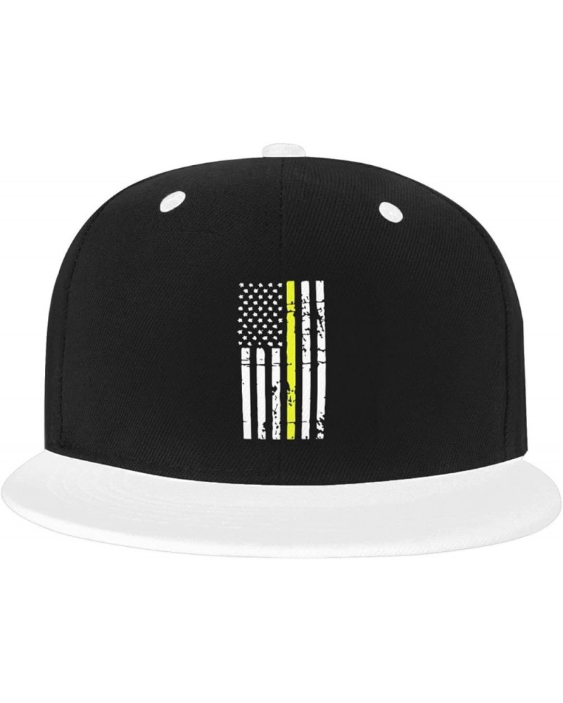 Adjustable Snapback Hat for Men Women, Dispatcher Flag Unisex Hip Hop Baseball Cap Trucker Dad Hats White $11.30 Baseball Caps