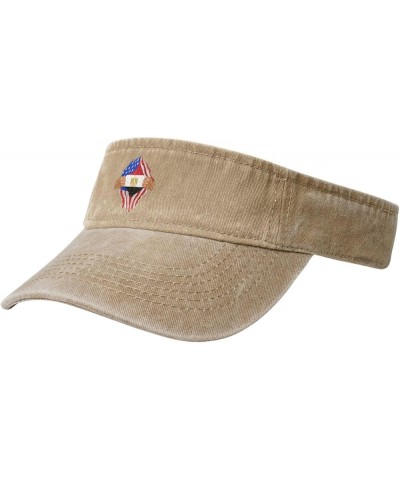 Hand Tear Flag of Egypt Sun Visor Hats for Women Men Adjustable Cotton Sun Hat Golf Cap Natural $10.27 Visors