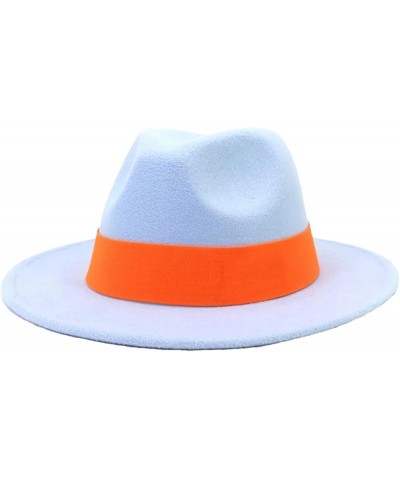 Women Men Autumn and Winter Fedora Hat Unisex Orange Accessories Felt Hat Jazz Hat 47 $24.24 Fedoras