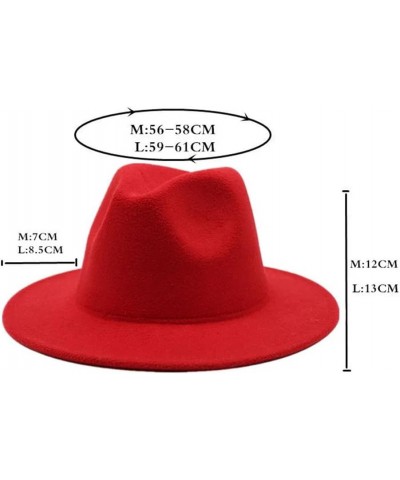 Women Men Autumn and Winter Fedora Hat Unisex Orange Accessories Felt Hat Jazz Hat 47 $24.24 Fedoras