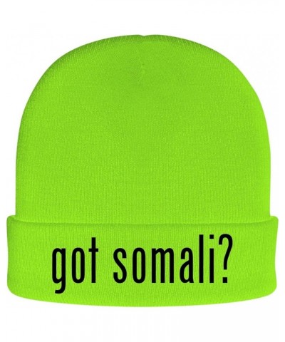 got Somali? - Soft Adult Beanie Cap Neon Green $17.18 Skullies & Beanies