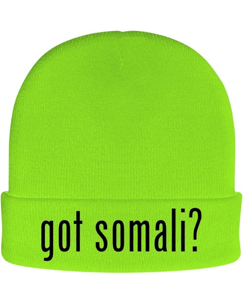 got Somali? - Soft Adult Beanie Cap Neon Green $17.18 Skullies & Beanies